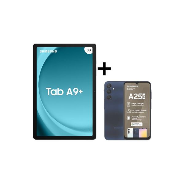 Samsung Galaxy A25 5G 128GB Dual Sim - Black + Galaxy Tab A9+ (X216) 11" 64GB 5G Tablet