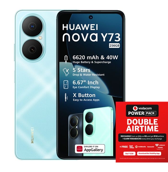 Huawei Nova Y73 8GB+256GB LTE Dual Sim - Blue + Vodacom SIM Card Pack