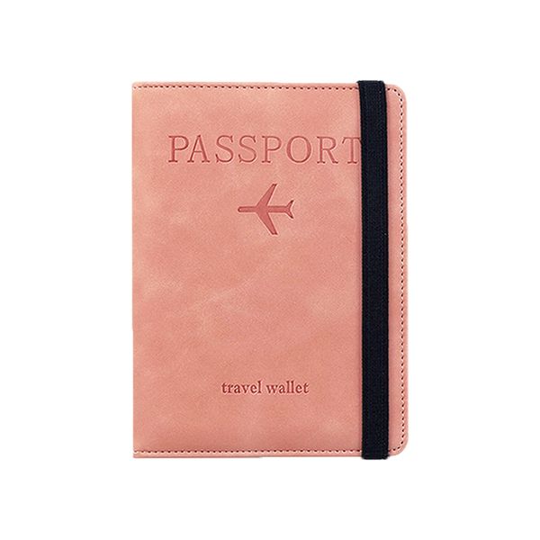 RFID Blocking Passport Holder with Elastic Strap - Waterproof Travel Wallet