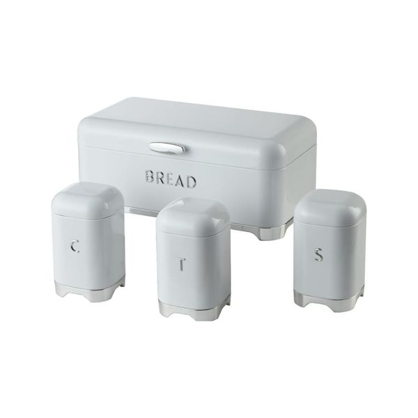 Minhaj Homeware Bread Bin and Canister 4-piece Set