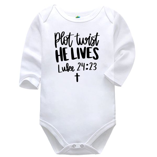 Plot Twist Christian Easter Baby Vest Bodysuit Onesie Long Sleeve