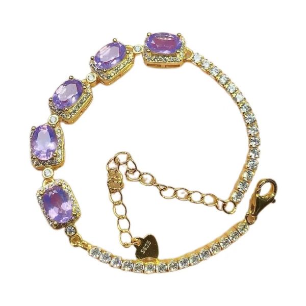 Hot Selling Retro Amethyst Oval Jewelry Bracelet