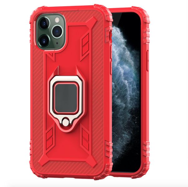 TUFF-LUV Rugged Armour Shield Case &amp; Stand for Apple iPhone 12 &amp; Pro - Red