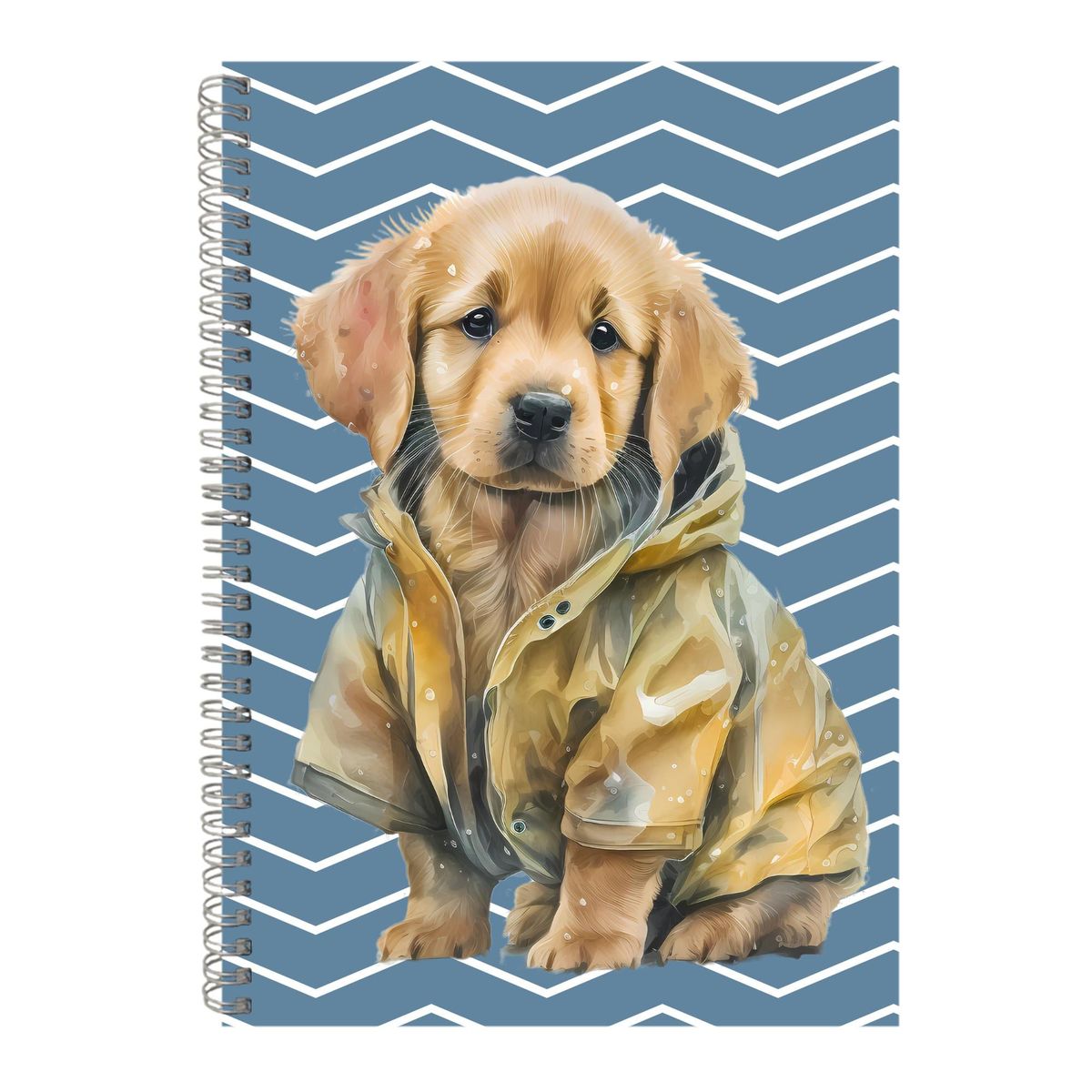 Puppy A4 Notebook Spiral and Lined Golden Retriever Graphic Notepad ...