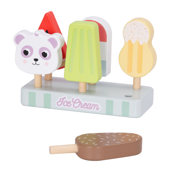 hi Pando - Pretend &amp; Play - Wooden Ice Cream Set - 7pcs