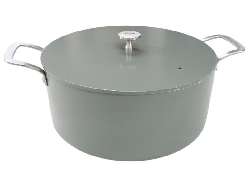 George &amp; Mason Alum Casserole With Lid &amp; SS handles Sage 28cm ( 6Lt)
