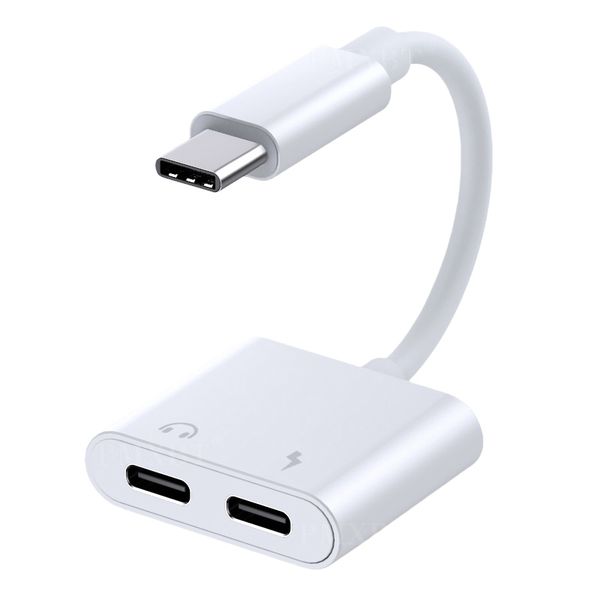 USB-C to 3.5mm Audio Adapter 2-in-1 Compatible with iPhone 15 Pro Max