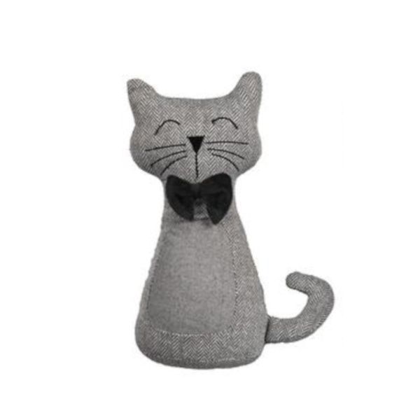 Luxury Modern Bow Tie Cat Fabric Doorstop