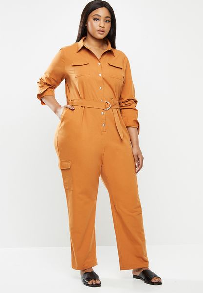 Women's Glamorous Plus Ginger Military Jumpsuit - Ginger