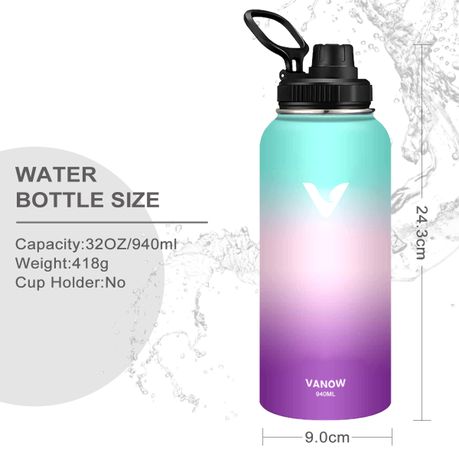 VANOW 946ml Leak Proof Water Bottle Stainless Steel Double Wall