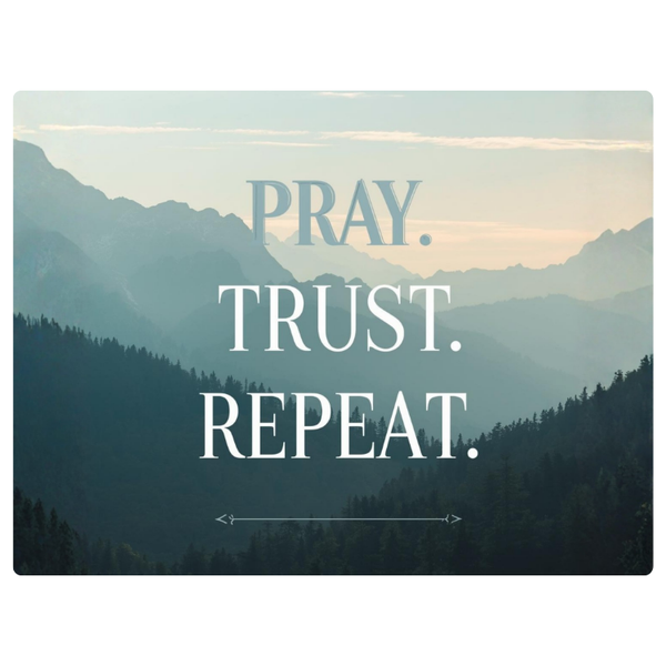 Foggy Mountains Pray Trust Repeat Faith Printed Mouse Pad