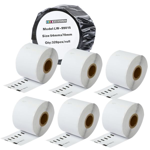 Dymo 99015 Label 54mmx70mm Large Multipurpose Roll - Compatible X 6