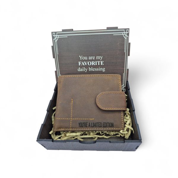Mens Leather Wallet Engraved (You are my FAVORITE daily blessing