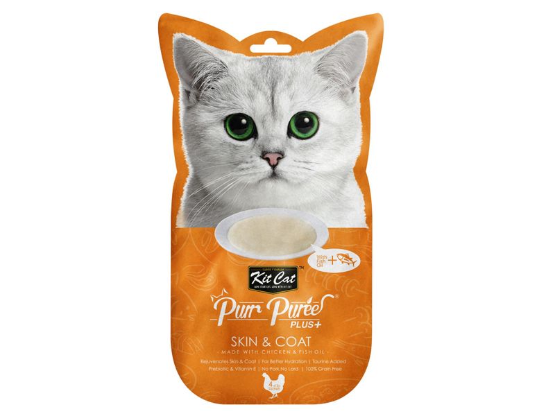 Kit Cat PurrPureePlus+ Skin &amp; Coat Chicken