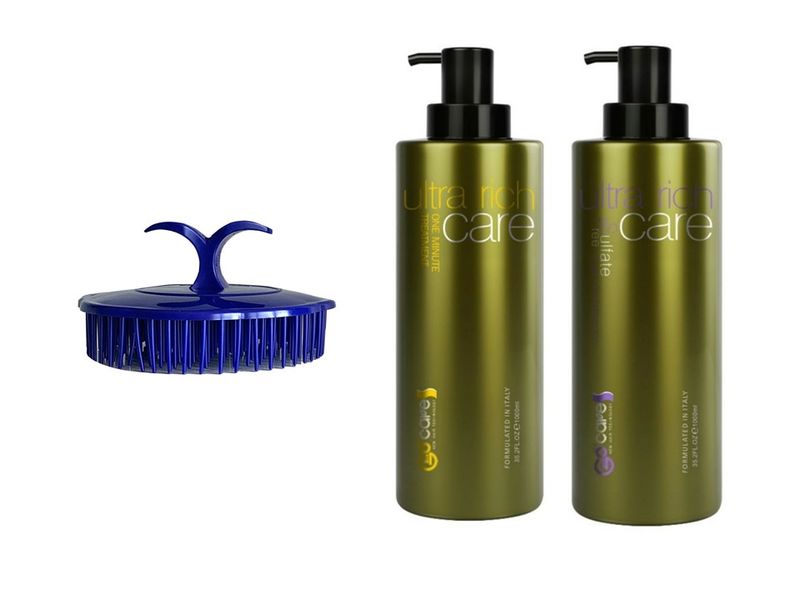 Gocare Twin Pack 400ml + Shampoo Scalp Brush (Black)