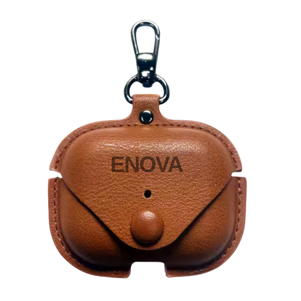 Enova Leather Case Compatible With AirPods 4 with Keychain Airpods Strap
