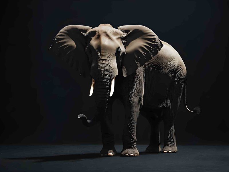 0333 Black Elephant Canvas Wall Art