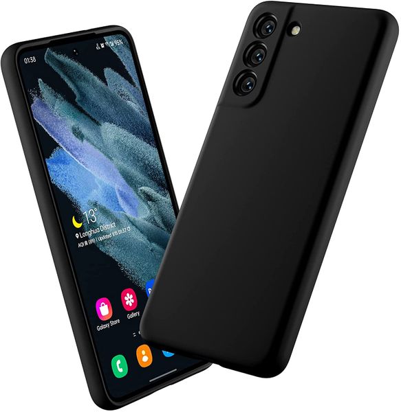 TUFF-LUV Slim Soft Feel Silicone Case for Samsung Galaxy S21 FE 5G - Black