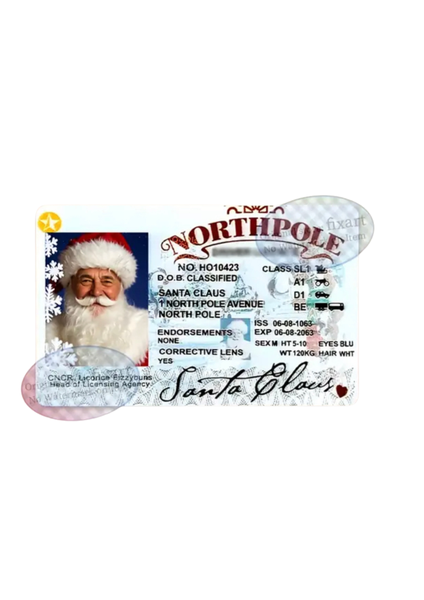 Fake Santa Claus ID Card Christmas Decoration
