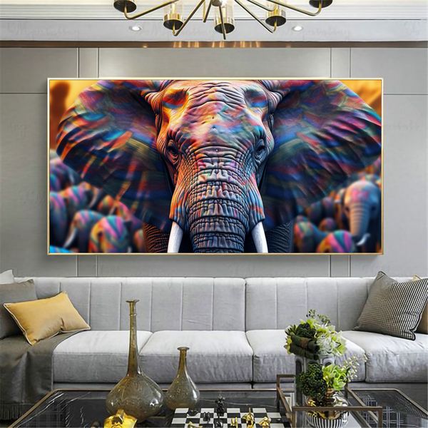 Canvas Wall Decor - Elephant Extravaganza - 0580
