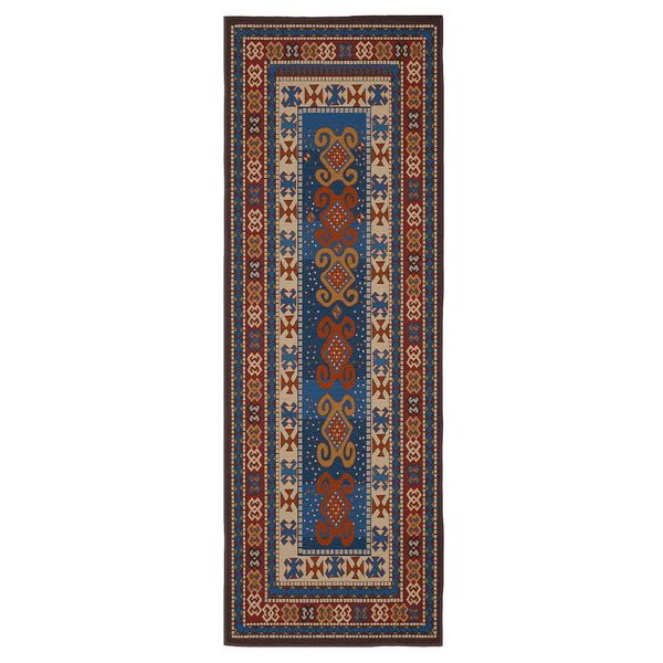 Cape Art Velva Shine Classic Burgundy Aztec Pattern Runner Rug