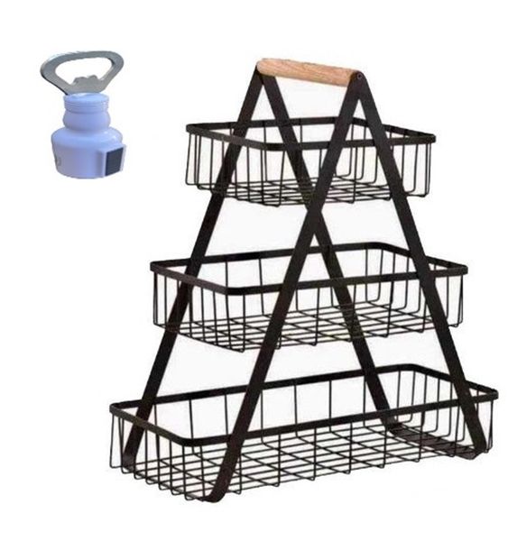 Floor Mount Vegetable and Fruit Rack And Bottle Opener