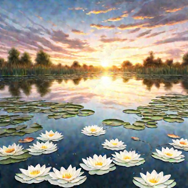 Canvas Wall Art - Water Lilies 1