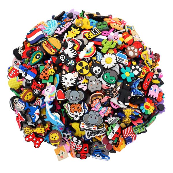 100 Pieces Cute Cartoon Hole Shoes DIY Decoration Accessories