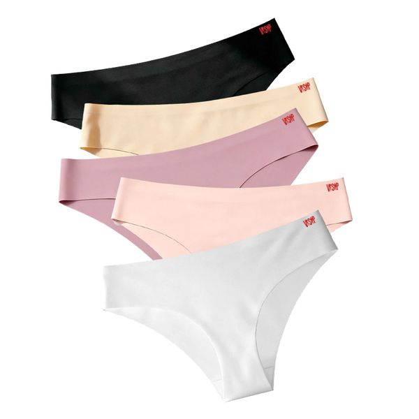 VSP Women's Breathable Ice Silk Panties with Cotton Gusset - 5 Pack