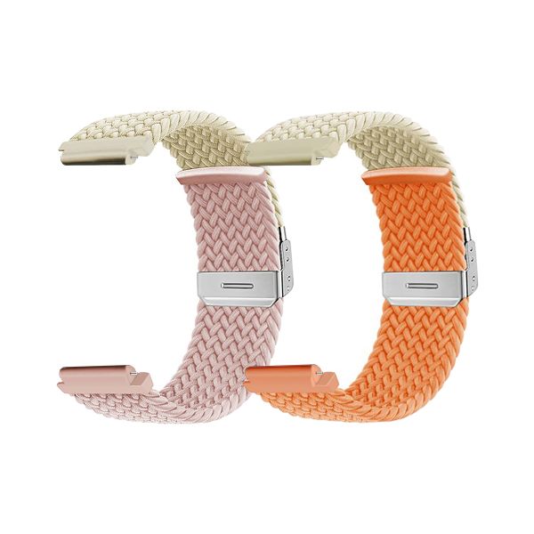 2 PACK Soft Nylon Braided Elastic Strap Compatible with Huawei GT 18mm