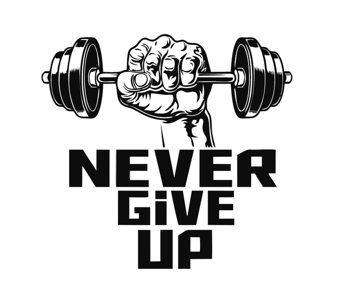 Never Give Up Wall Vinyl Sticker