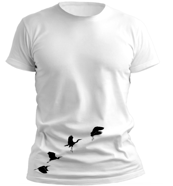 PepperSt Men's White T-Shirt - Flying Birds