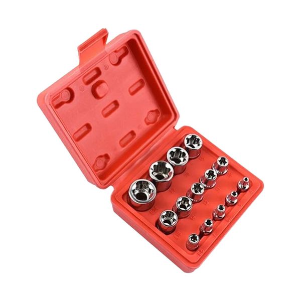 14-Piece Female E-Torx Star Torque Sockets Set With Case