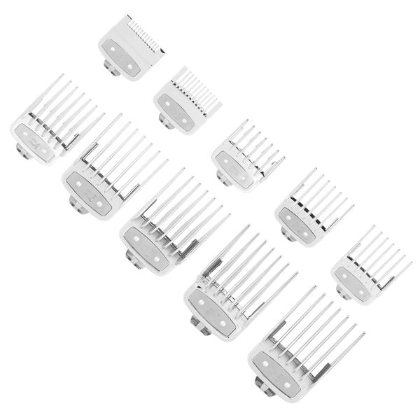 Hair Clipper Guide Comb Set Silver 10 Piece