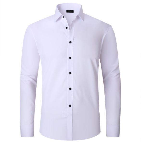 Formal Shirts For Men - Regular Fit 4 Way Stretch -Wrinkle Resistant -White
