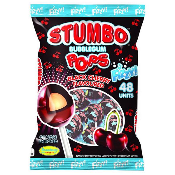 Stumbo BlackCherry Fizz Lollipops 48s Shop Today. Get it Tomorrow