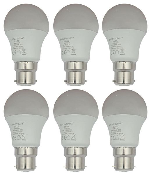 LED B22 LED 7W Bulb - 6 Pack