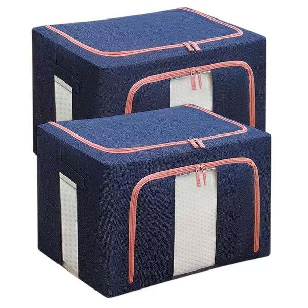 Large Capacity Clothes Bag Duvet Comforter Storage Organizer 66L - 2 Packs