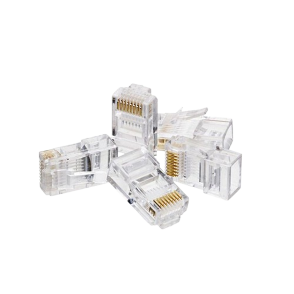 CAT6 Network RJ45 Connectors 100 Pack - Gold-Plated Ethernet Plugs
