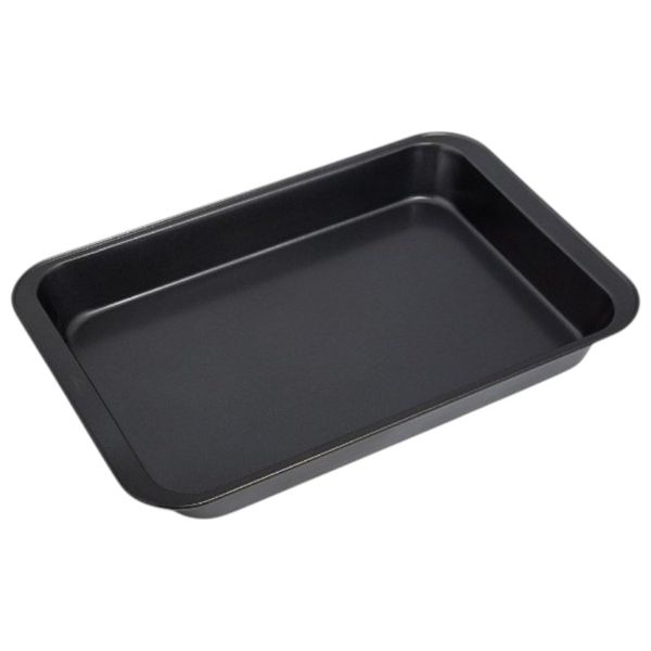 Premium Carbon Steel Rectangular Deep Baking Tray - 47.5cm - Black