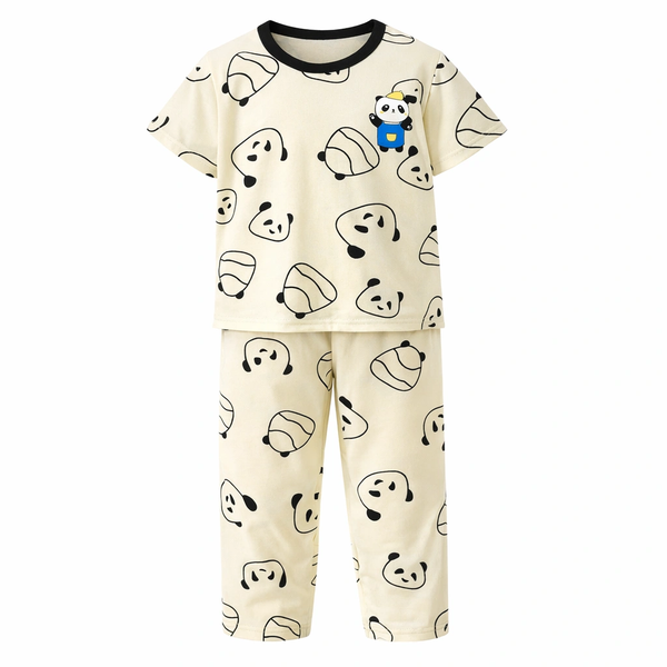2 Pack Panda Themed Kids Pajama Set - Multicolor