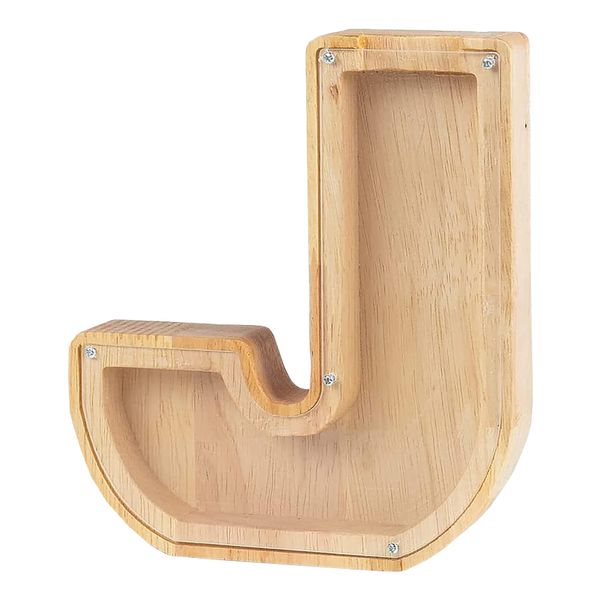 Natural-Wood Decor Money Coin Box - Piggy Bank - J