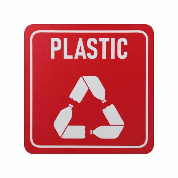 Parrot Products Plastic Recycle Sign on White ACP 15 x 15cm Red