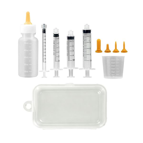 Pet Feeding Syringe Set with Nipple, Silicone Pet Feeding Nipple