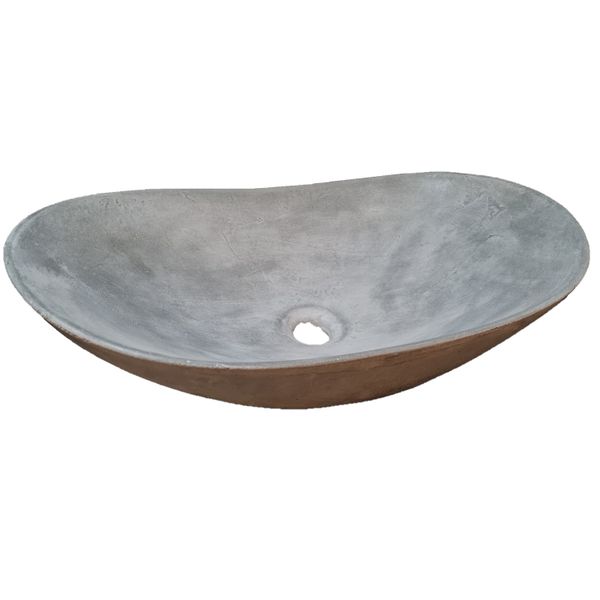 Bespoke Cement Concrete Butler Basin Sink Modern Oval Shape 59 x 39 x 12cm