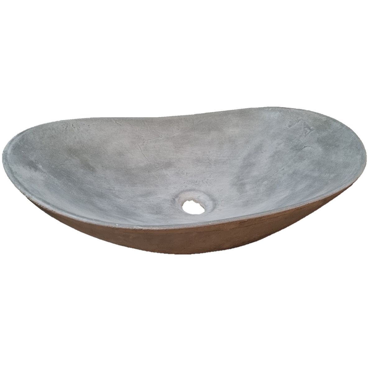 Bespoke Cement Concrete Butler Basin Sink Modern Oval Shape 59 x 39 x