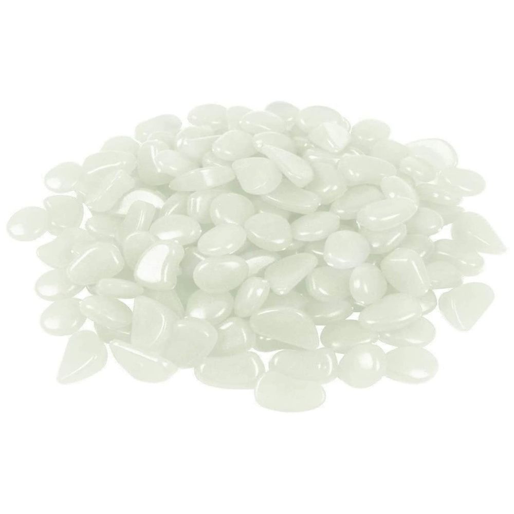 100x Glow In The Dark Pebbles (White with a Blue Glow)