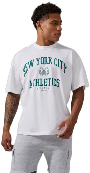 boohooMAN - Men's Active New York City Athletics T-shirt - White