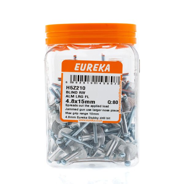 EUREKA Blind Rivet Aluminium Large Flange 4.8 x 15mm Q:80 H5Z210