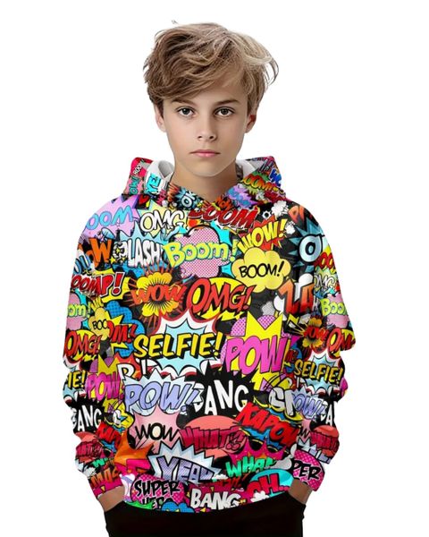 Kiddies Cartoon Comic Desighn Hoodie - Red